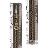 Rits deelbaar | Opti | metaal brons M60 | 55 cm | 542 legergroen Deelbare Rits OPTI - D - M60 - BRONS - 55 - CM - 542 - LEGERGROEN